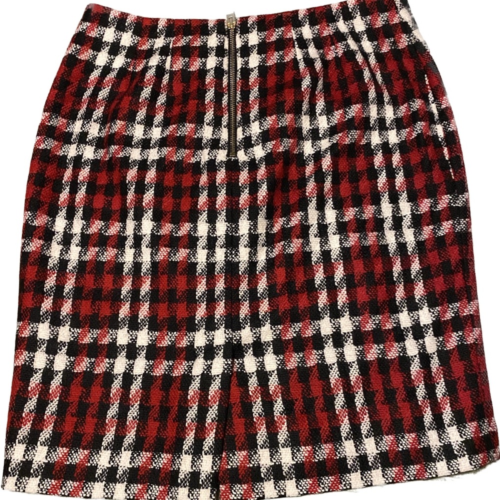 Women’s Talbots Petite Chic Red and Black Plaid Pencil Skirt NWT